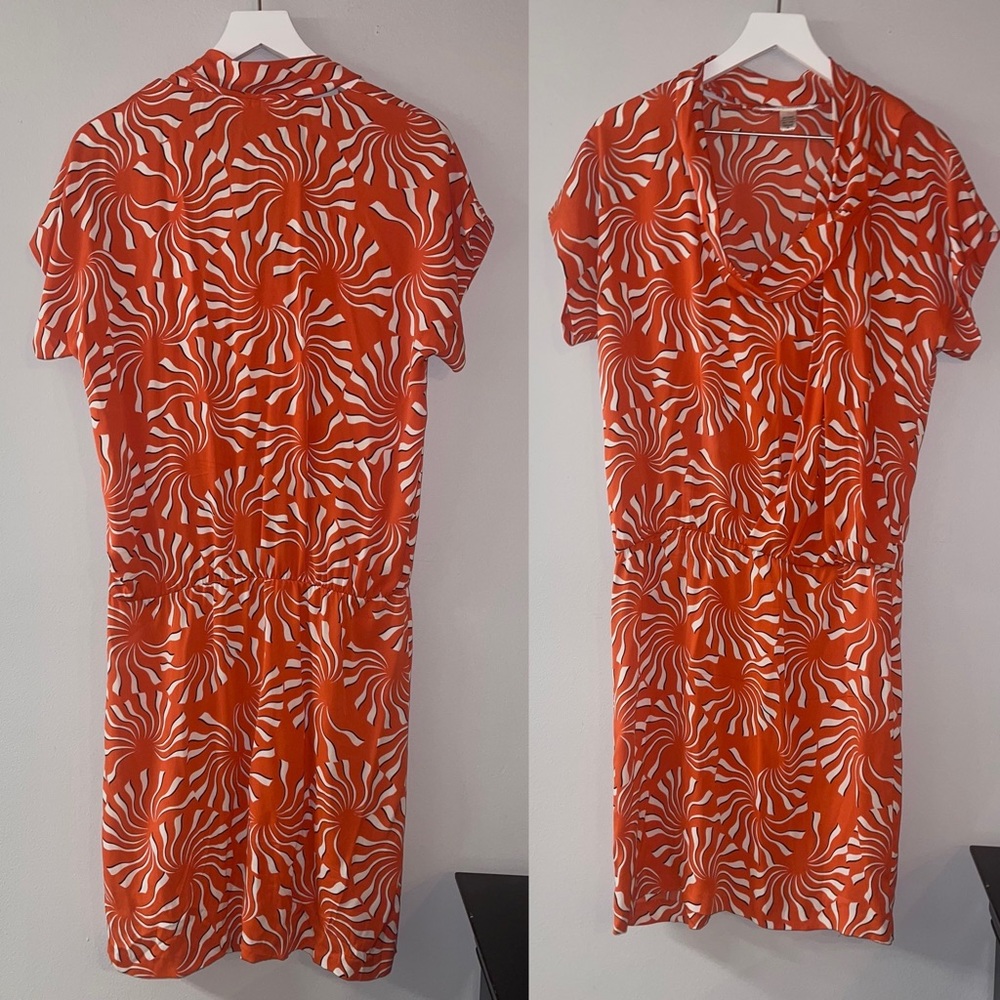 DVF Diane Von Furstenberg Dress Dione Hermera Red Work Silk Business Size 8